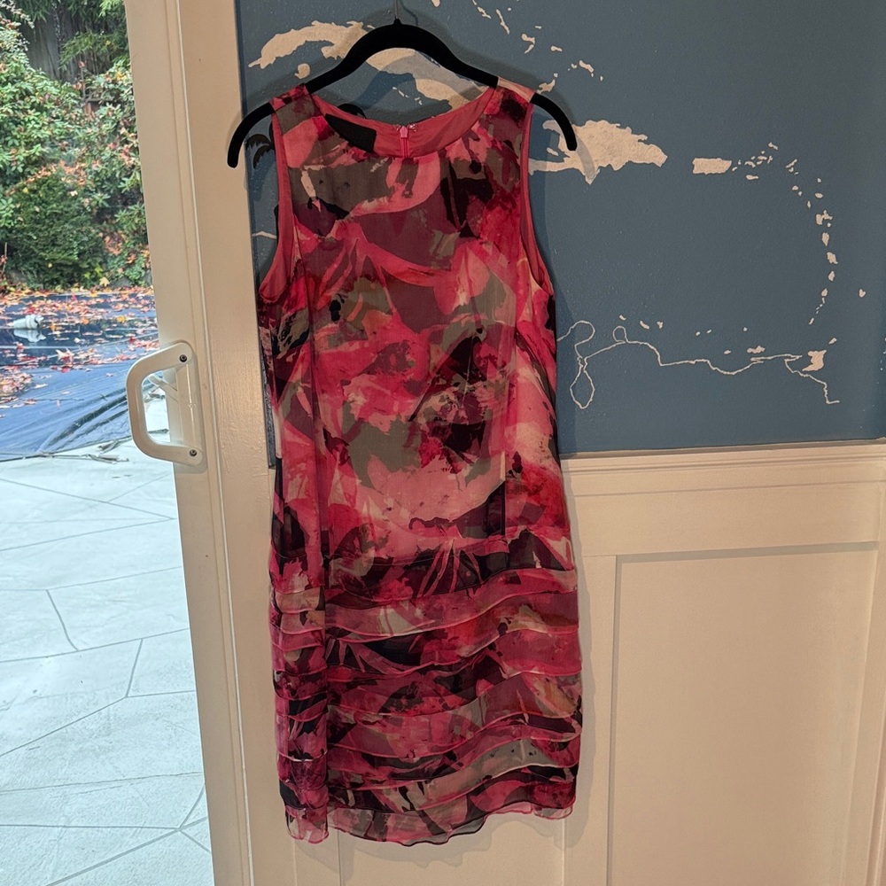 Carlisle Vibrant Pink and Black Midi Dress